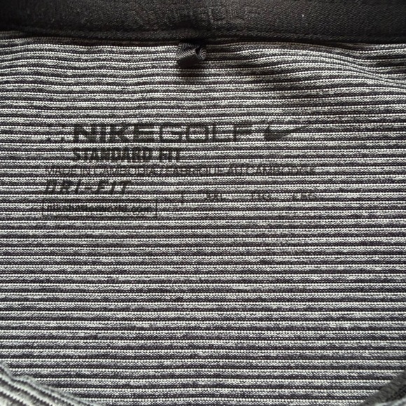 Nike Golf Polo Striped Men's XXL Dri-Fit Standard Fit Black White Performance - Picture 5 of 8